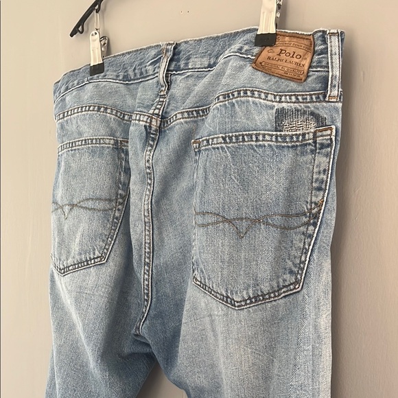 Men's Blue Distressed Jeans - Picture 8 of 16